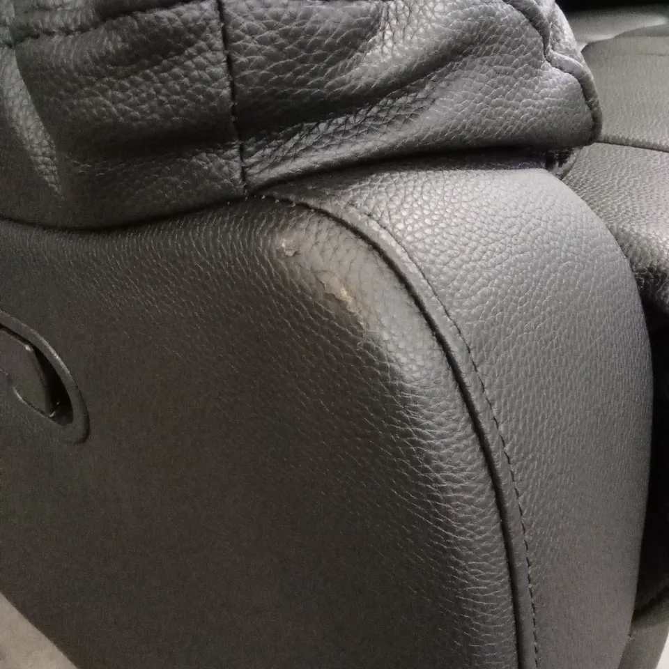 ROTHBURY LUXURY FAUX LEATHER HIGH BACK 2 SEATER MANUAL RECLINER SOFA - BLACK RRP £629