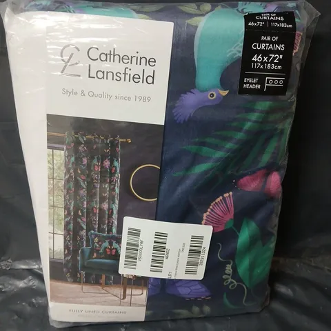 CATHERINE LANSFIELD MYA TROPICAL BIRDS CURTAINS - 46" X 72"