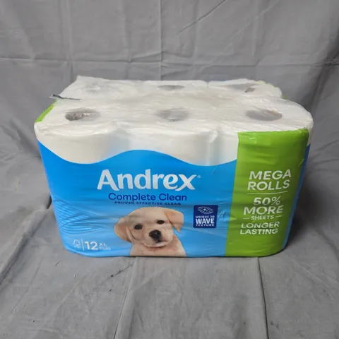 ANDREX COMPLETE CLEAN MEGA ROLLS TOILET TISSUE PACK – 12 ROLLS