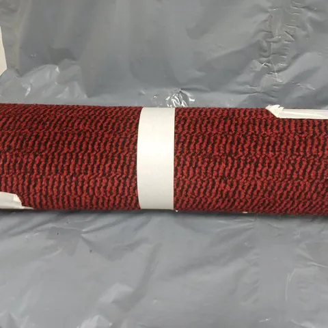 UNBRANDED RED AND BLACK STRIPED RUG - SIZE UNSPECIFIED - COLLECTION ONLY