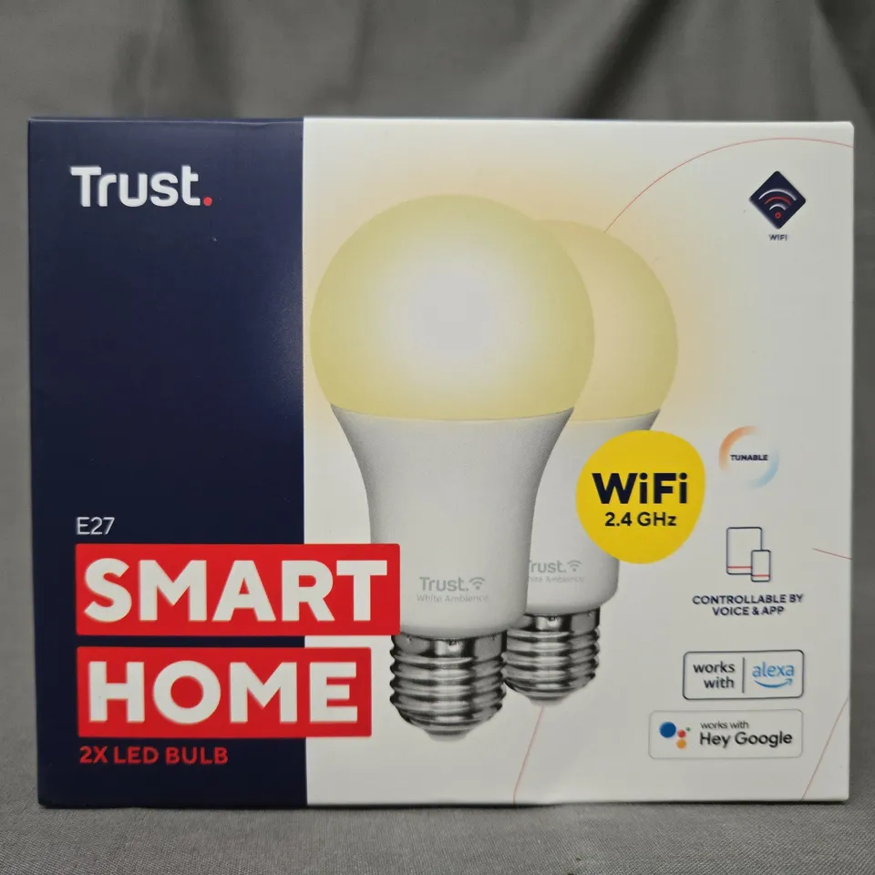 BOXED TRUST E27 SMART HOME PAIR OF LED BULBS