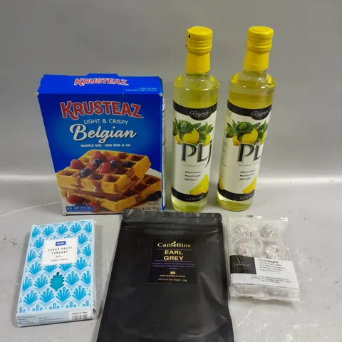 APPROXIMATELY 10 ASSORTED FOOD/DRINK PRODUCTS TO INCLUDE PLJ LEMON, CAMELLIAS EARL GREY, PME SUGAR PASTE ETC