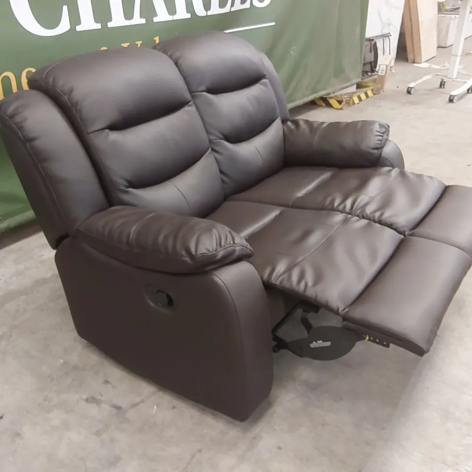 ROTHBURY LUXURY FAUX LEATHER HIGH BACK 2 SEATER MANUAL RECLINER SOFA  RRP £629