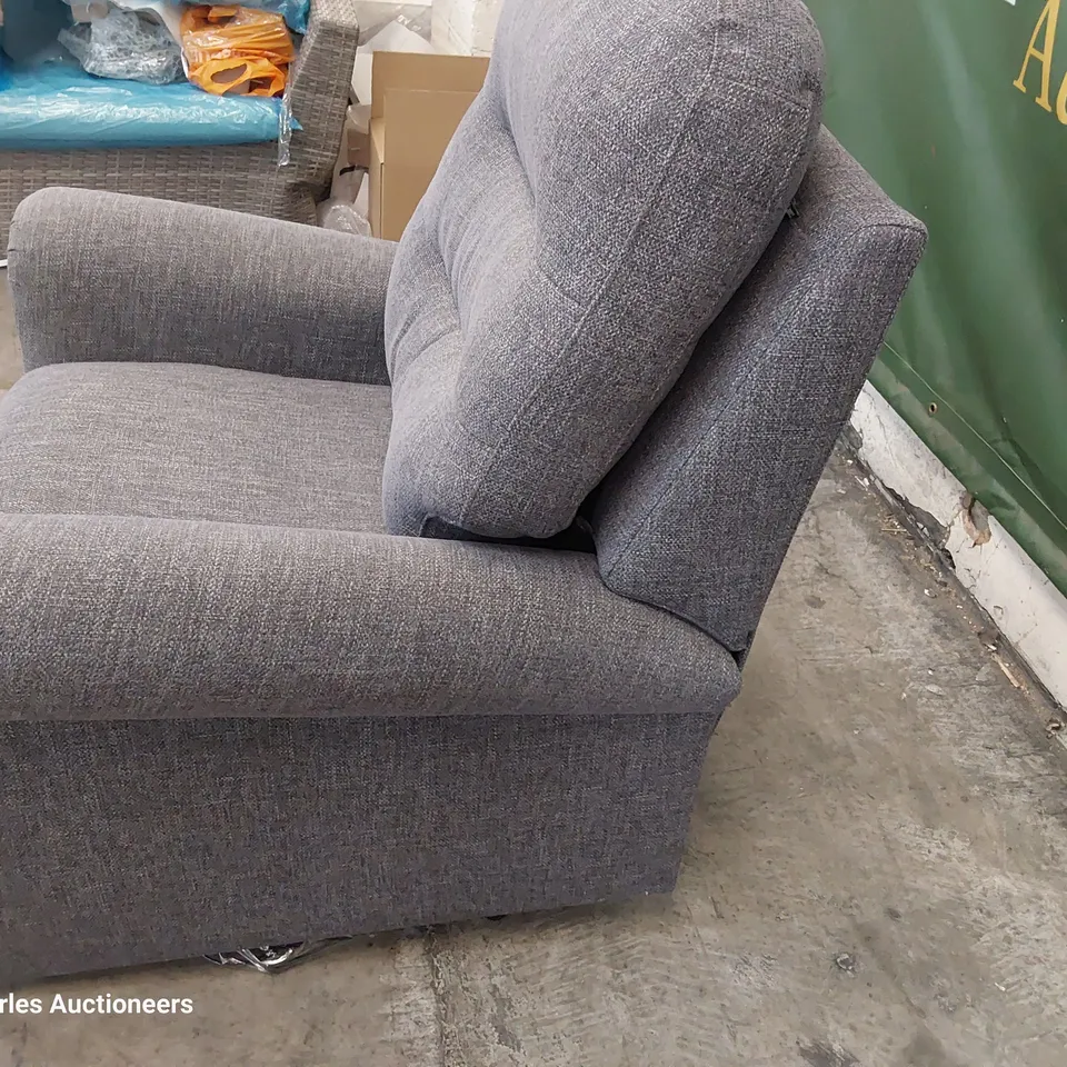 QUALITY BRITISH DESIGNER G PLAN HOLMES POWER RECLINING EASY CHAIR PIERO SLATE FABRIC 