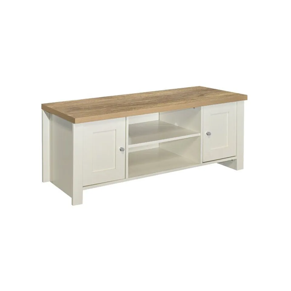 BOXED GANTLEY TV STAND FOR TVs UPTO 58" CREAM & OAK EFFECT