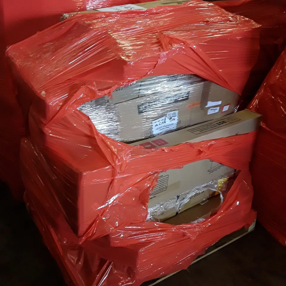 PALLET OF ASSORTED PRODUCTS INCLUDING WOODEN COFFEE TABLE, SHELVING UNIT