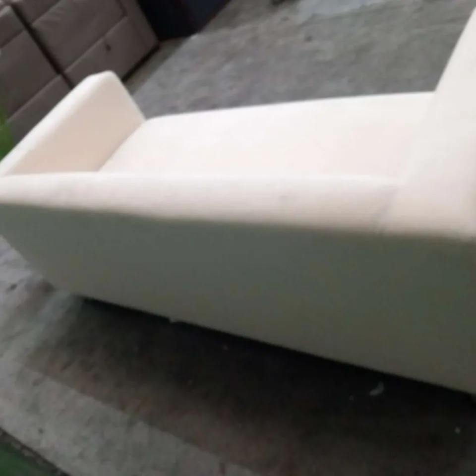 DESIGNER MOFFITT BEIGE FABRIC THREE SEATER SOFA