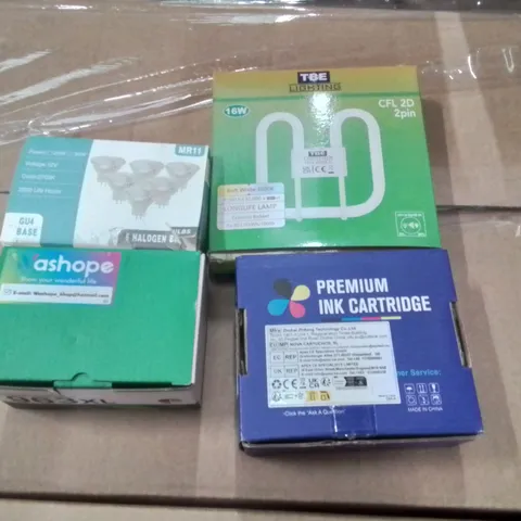 PALLET TO CONTAIN A LARGE QUANTITY OF INK CARTRIDGES AND LIGHTBULBS 