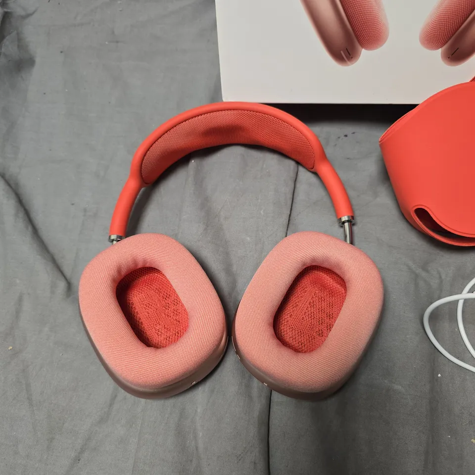 BOXED APPLE AIRPODS MAX PINK WITH RED HEADBAND – HEADPHONES WITH CASE & USB-C CABLE (BOXED)