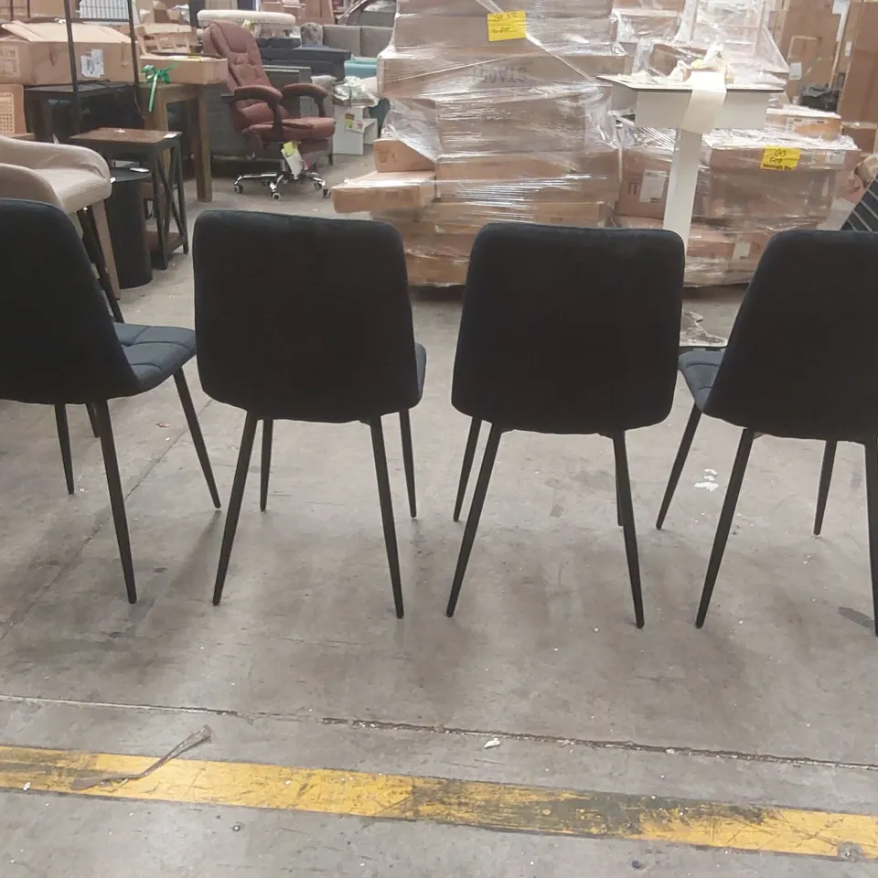 SET OF 4x DESIGNER VELVET DINING CHAIRS