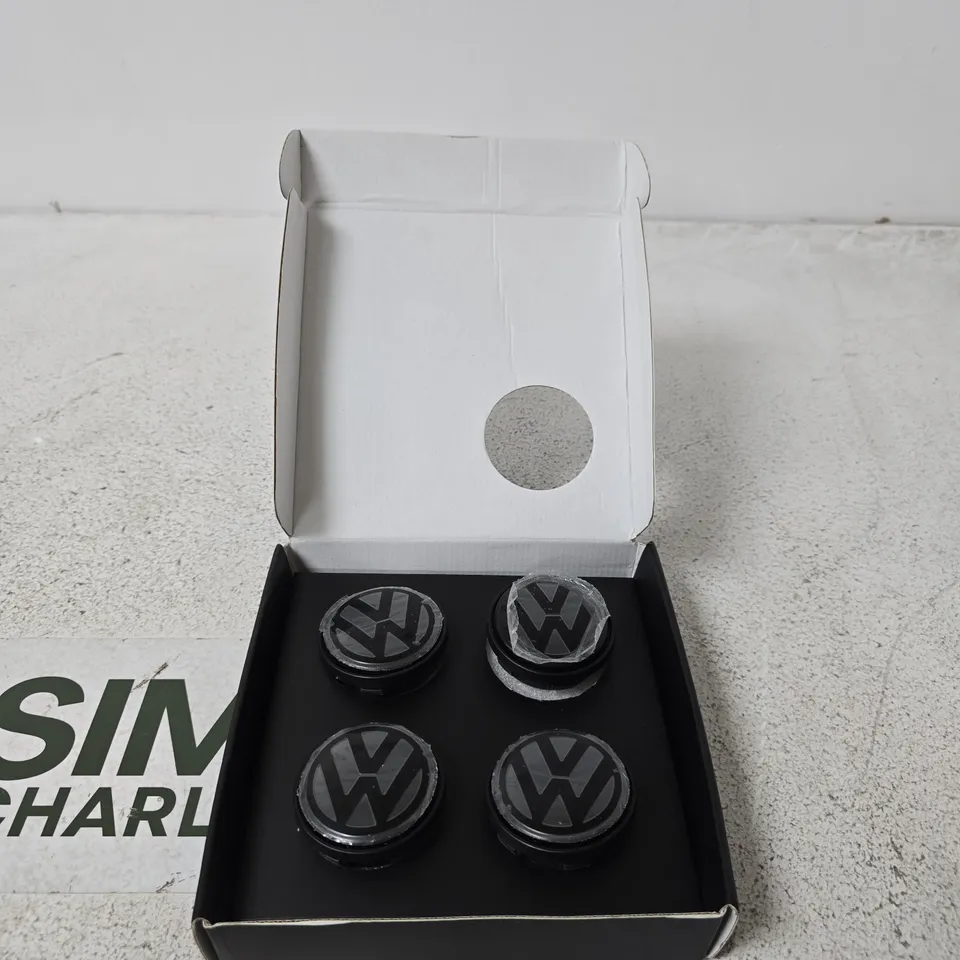 VW FLOATING WHEEL CENTRE CAPS GLOSS BLACK