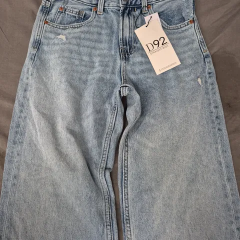 STRADIVARIUS D29 STRAIGHT WIDE LEG JEANS IN BLUE SIZE UK 8