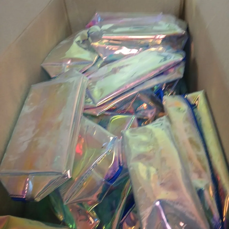 BOX OF APPROXIMATELY 50 COSMETIC BAGS
