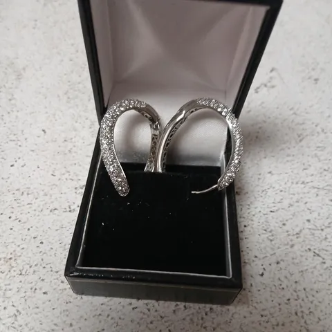 PAUL COSTELLO FOR DIAMONIQUE WAVE CHAIN LINK EARRINGS 