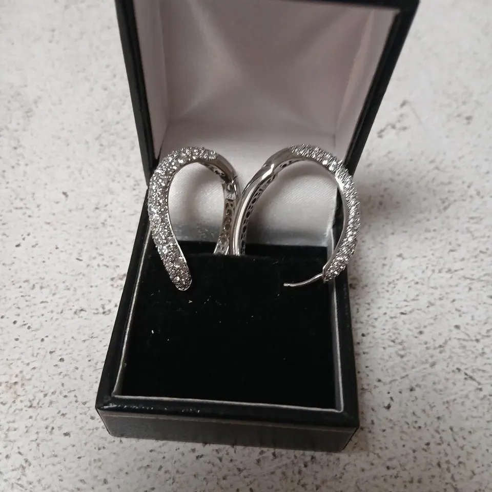PAUL COSTELLO FOR DIAMONIQUE WAVE CHAIN LINK EARRINGS 