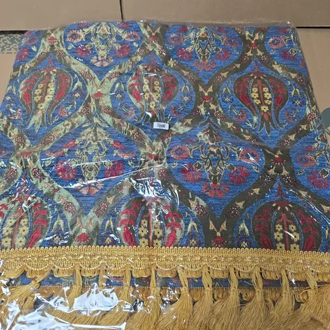 APPROXIMATELY 20 TURKISH TABLE RUNNERS WITH TASSELS