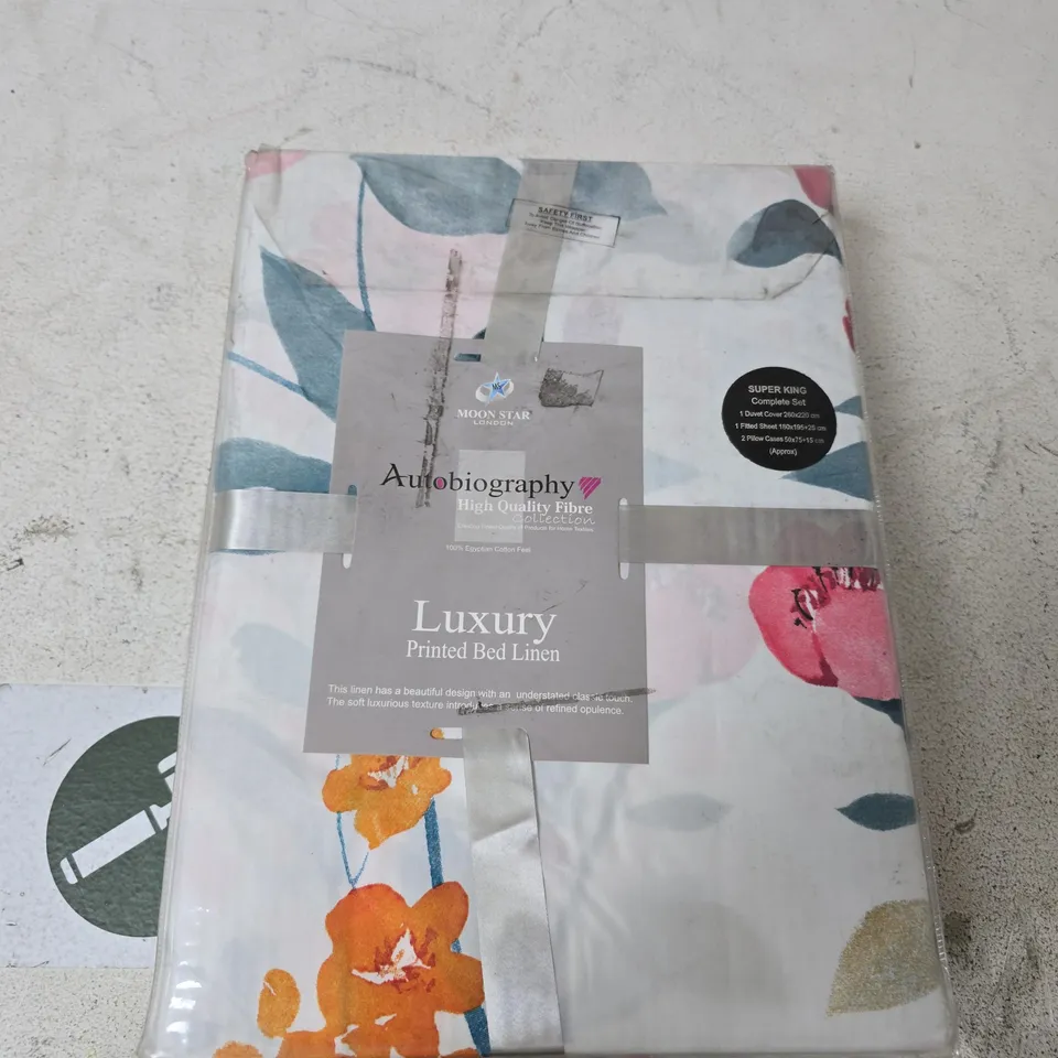 Moon Star London Autobiography Luxury Printed Bed Linen – Super King Duvet Cover Set