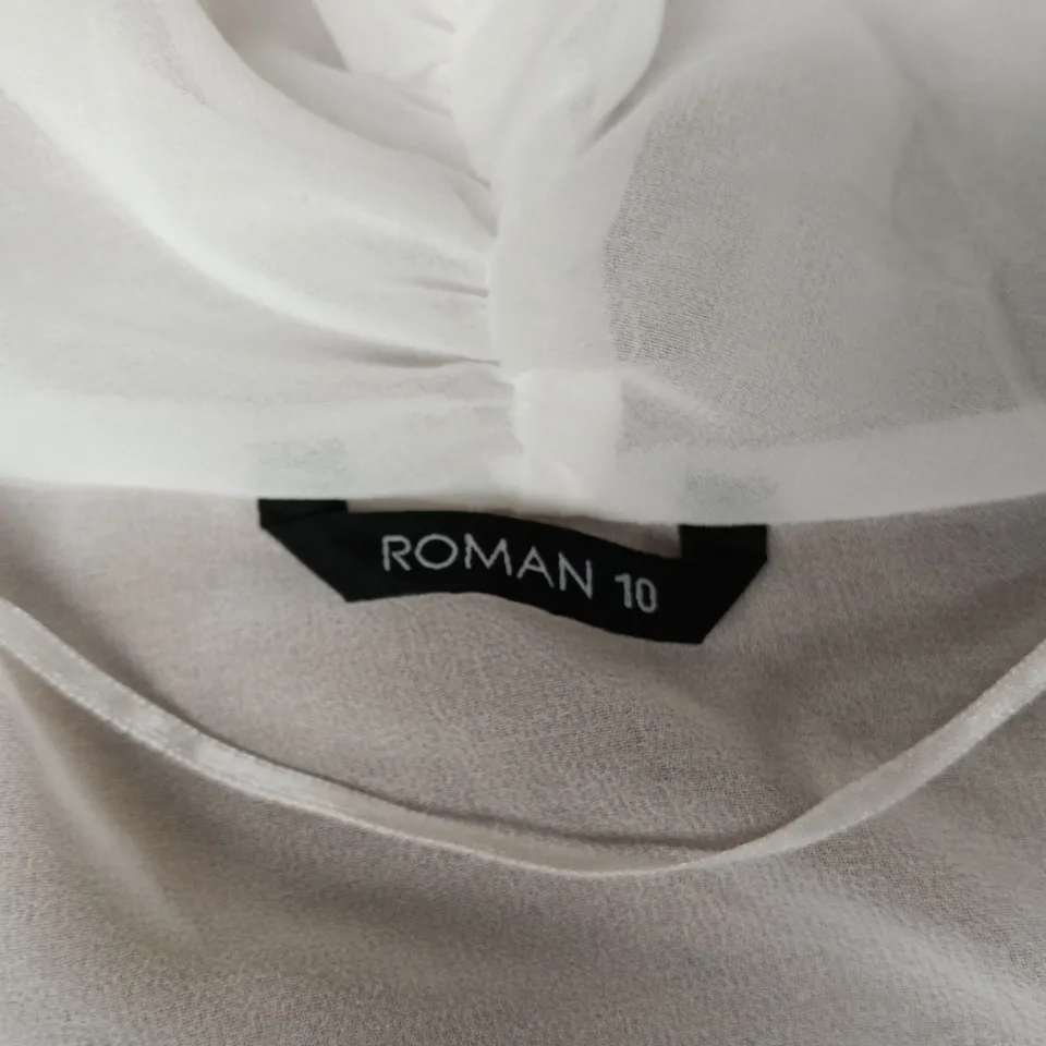 ROMAN IVORY CHIFFON BOLERO, UK SIZE 10