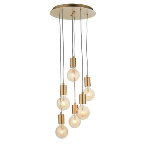 BOXED CEILING LIGHT BRASS STUDIO 6 BRUSHED BRASS AND GOLD
