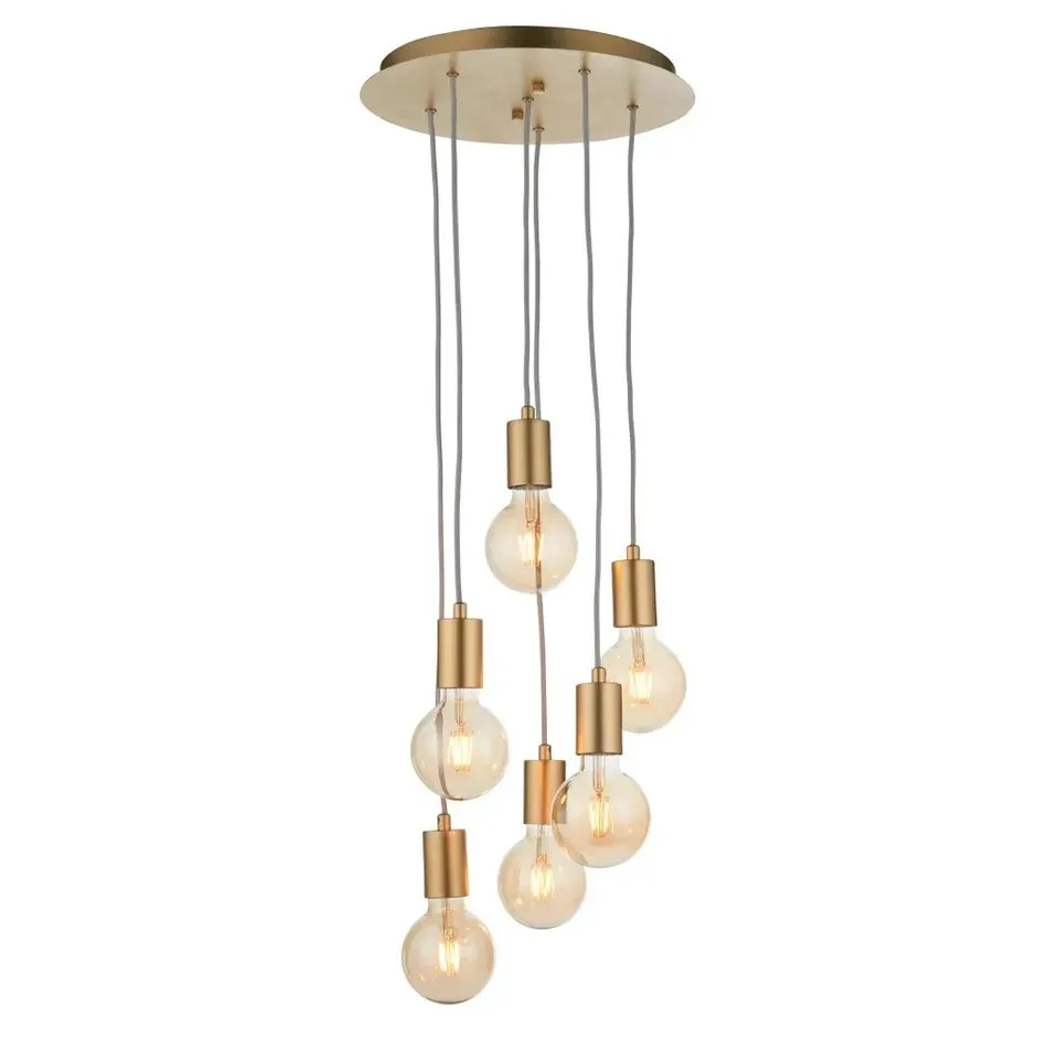 BOXED CEILING LIGHT BRASS STUDIO 6 BRUSHED BRASS AND GOLD