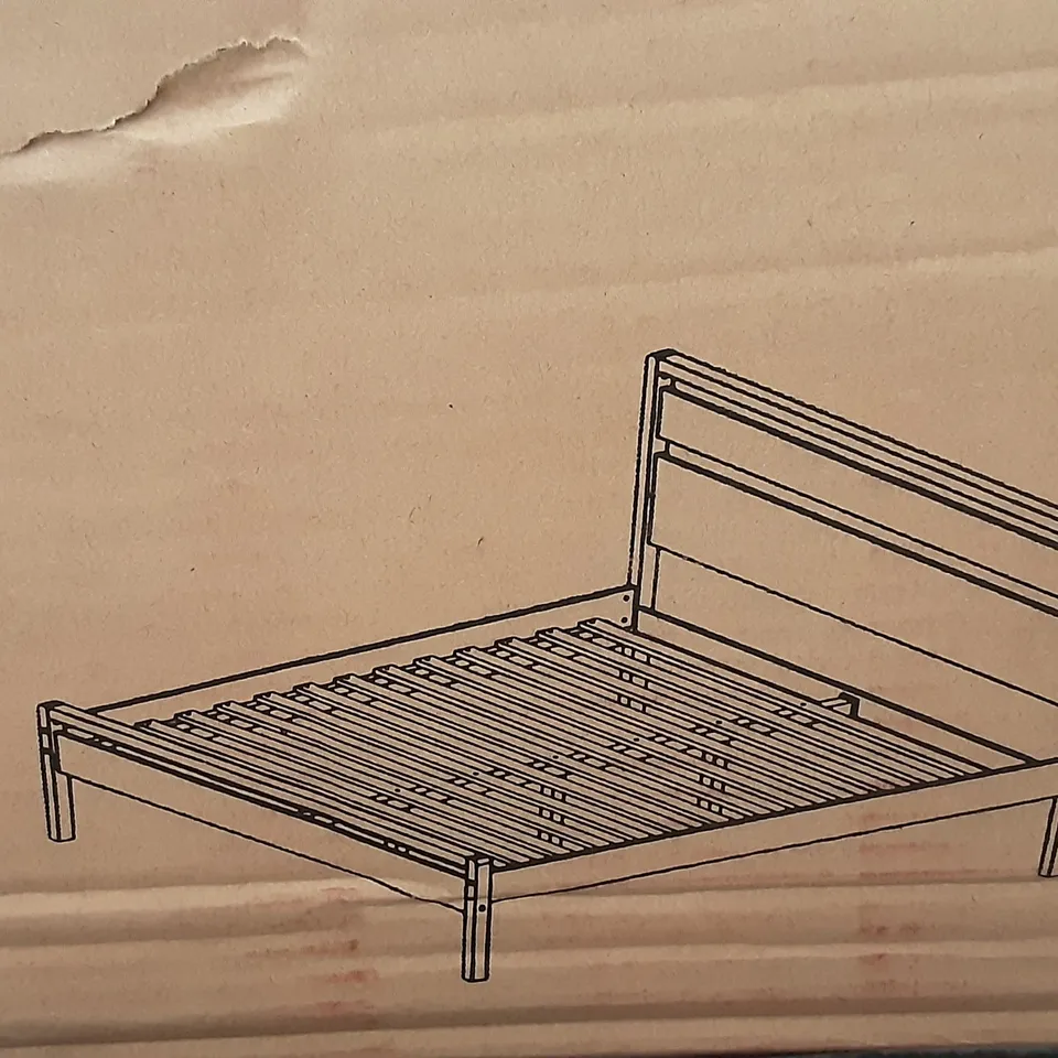 BOXED SKANDI MID CENTURY BED 5FT IN MID OAK - 2 BOXES ( COMPLETE SET ) 
