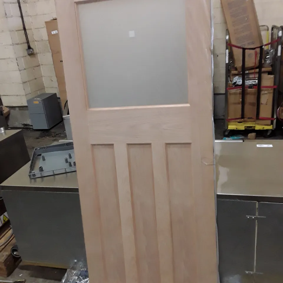 LPDOORS OAK TOP LIGHT DX30'S STYLE FROSTED INTERNAL DOOR 80"×32"