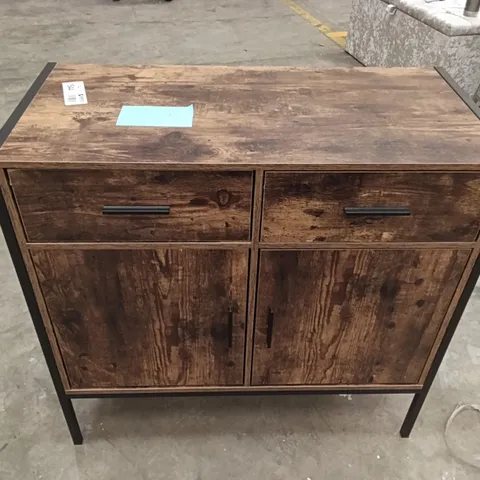 DESIGNER BROWN WOODEN DRAW & CUPBOARD