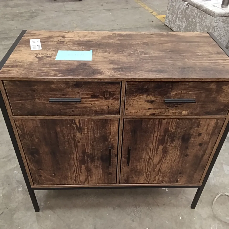 DESIGNER BROWN WOODEN DRAW & CUPBOARD