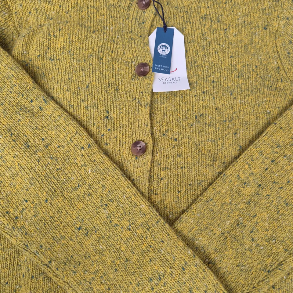 SEASALT CORNWALL DAWSON PICK CARDIGAN IN MUSTARD SIZE UK 18