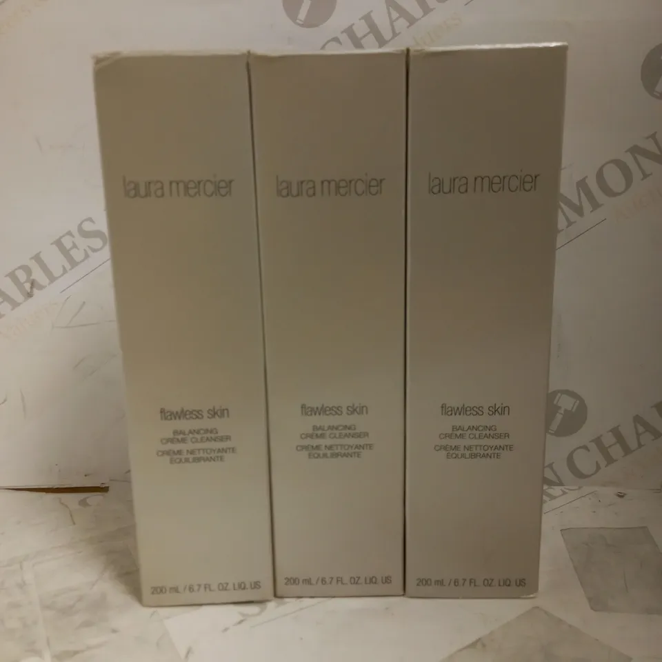 LOT OF 3 X 200ML LAURA MERCIER FLAWLESS SKIN BALANCING CREME CLEANSER