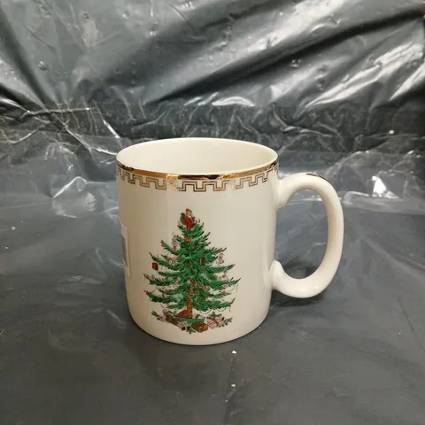 SPODE CHRISTMAS SET OF 4 GOLD MUGS 