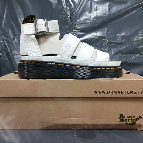 BOXED PAIR OF DR MARTENS CLARISSA II QUAD SANDALS IN WHITE SIZE UK 8
