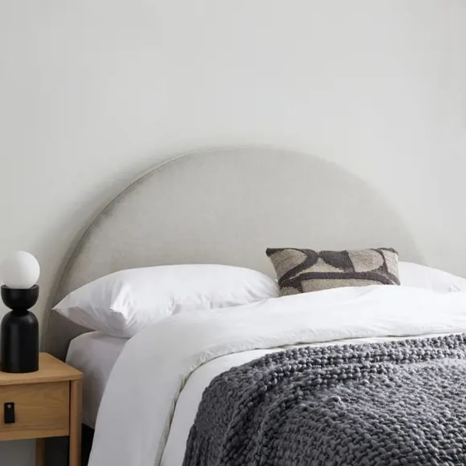 BOXED WALTER HEADBOARD IN DOVE GREY - DOUBLE 