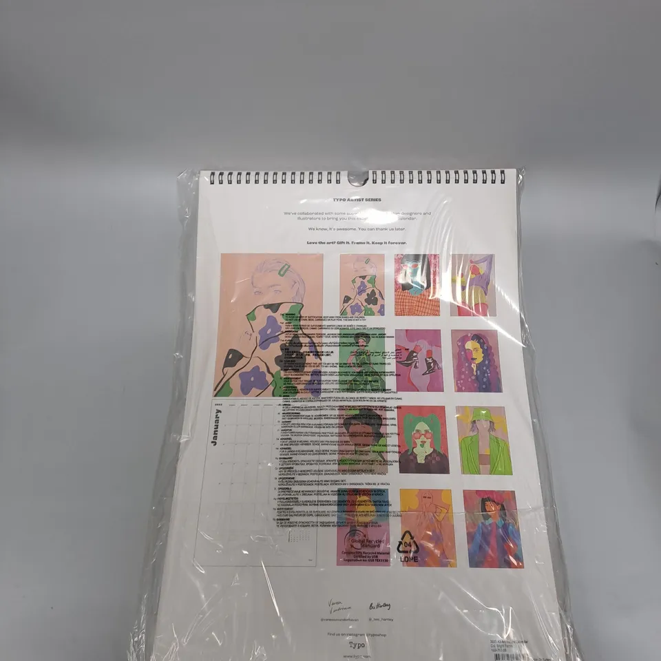 BOX OF 18X TYPO ARTISTS CALENDARS 