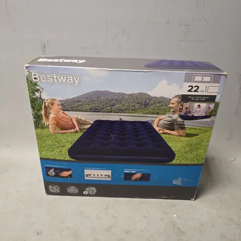 BESTWAY SOFT TOP AIR MATRESS - 1.91M X 1.37M X 22CM