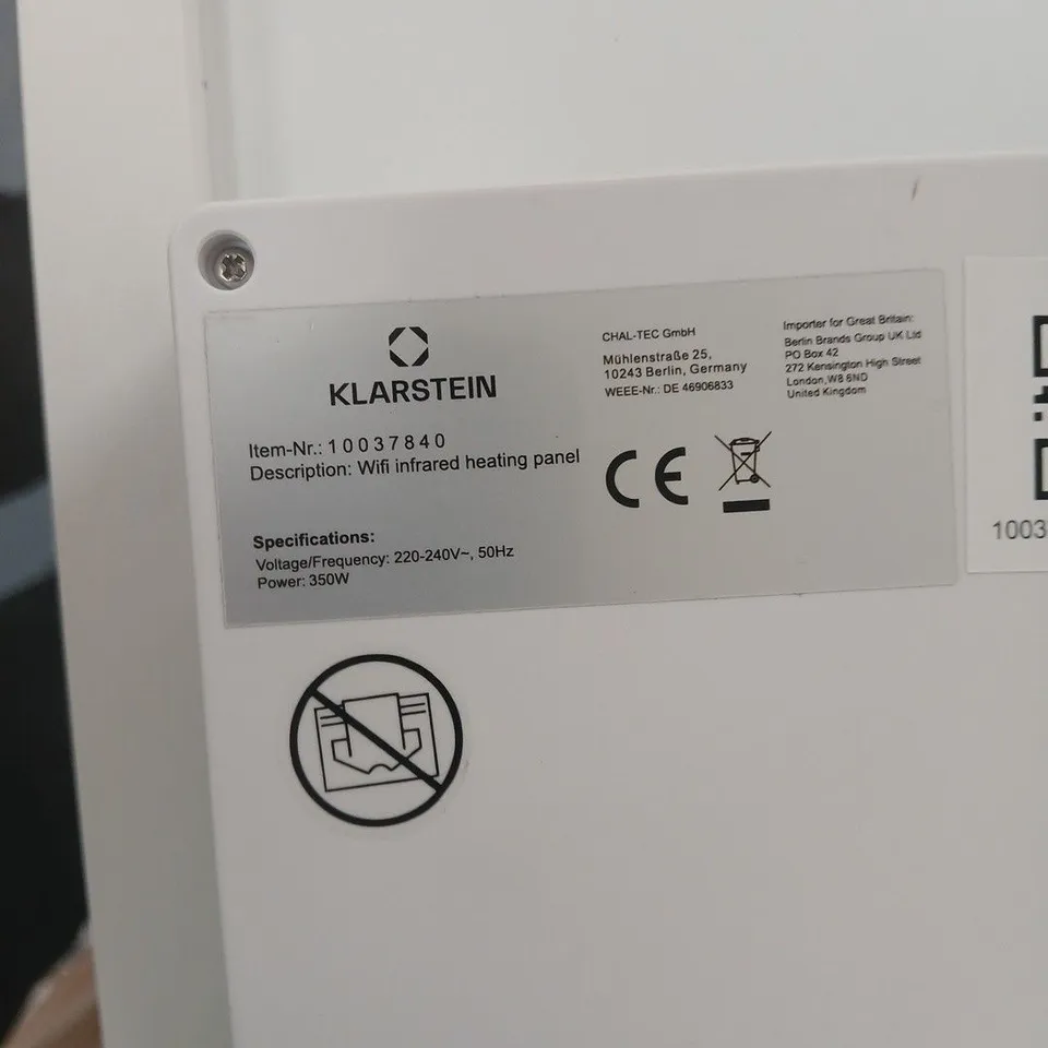 KLARSTEIN WIFI INFRARED HEATING PANEL – LANDSCAPE IMAGE FRONT, 350W