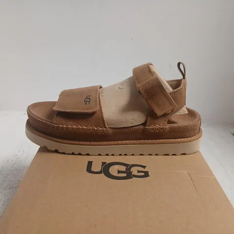 UGG SANDALS CAMEL, UK 8 (US 10, EU 41) – BOXED