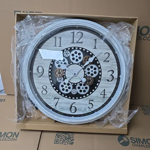 BLISS & BEYOND ANTIQUE ROTATING GEAR LED CLOCK