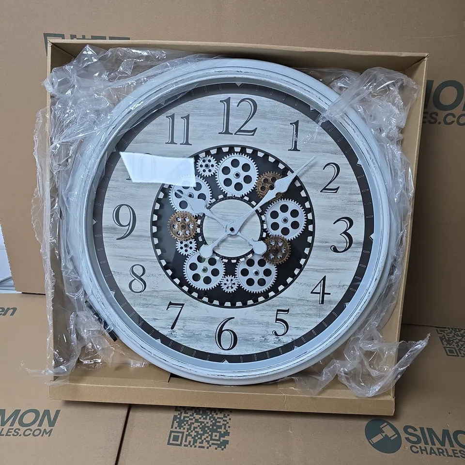 BLISS & BEYOND ANTIQUE ROTATING GEAR LED CLOCK