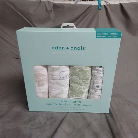 BOXED ADEN+ANAIS ESSENTIALS CLASSIC MUSLIN SWADDLE BLANKETS 4PK