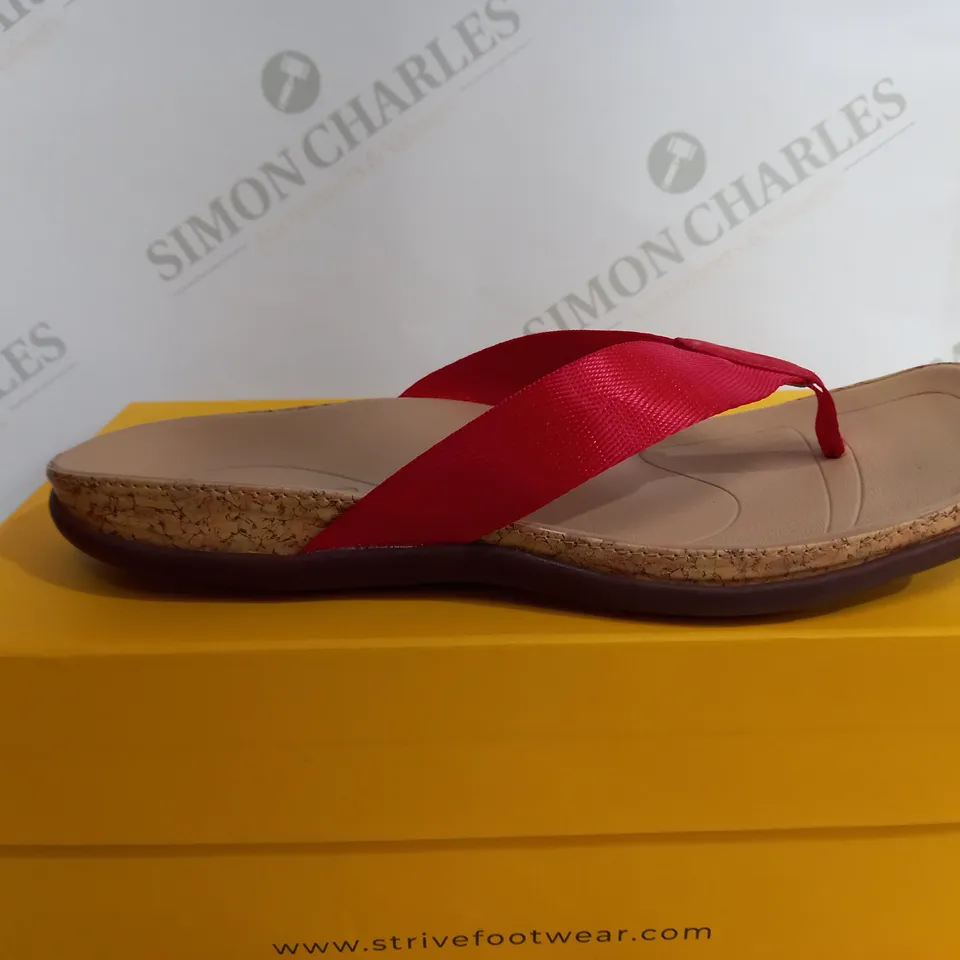 STRIVE RED PLATFORM SANDAL - SIZE 6