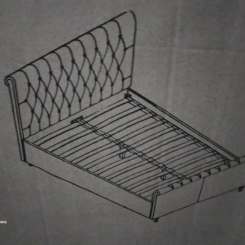 BOXED UNGER UPHOLSTERED BED FRAME LIGHT GREY (BOX 2 OF 2 ONLY)