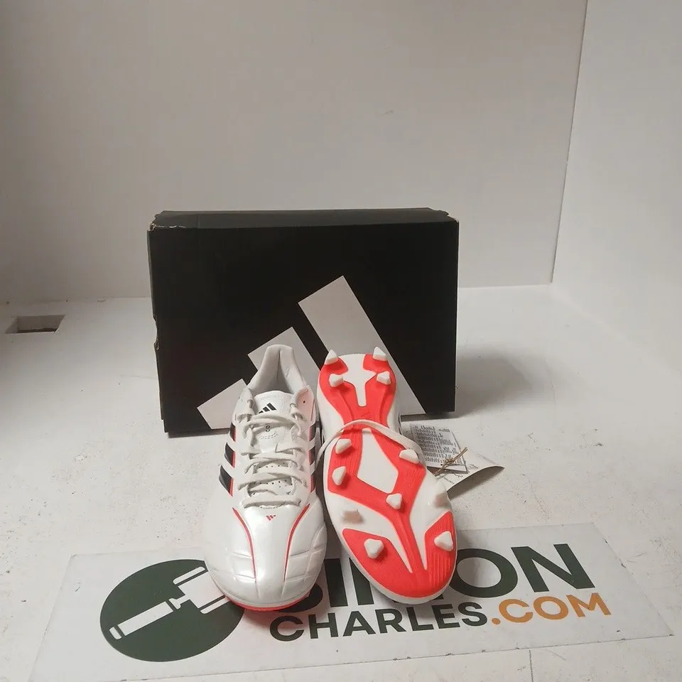 ADIDAS COPA PURE IV CLUB FG/MG JUNIOR FOOTBALL BOOTS – WHITE/BLACK/RED - UK 5 