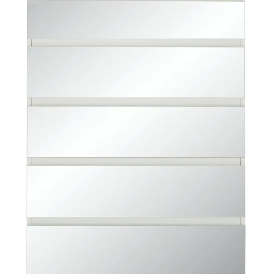 BOXED PRAGUE MIRROR 5 DRAWER CHEST IN WHITE - FSC® CERTIFIED (2 boxes) RRP £209