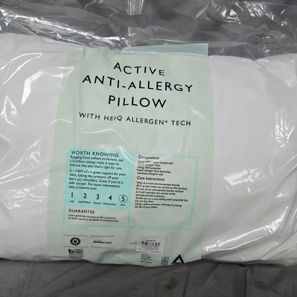 JOHN LEWIS ACTIVE ANTI-ALLERGY PILLOW