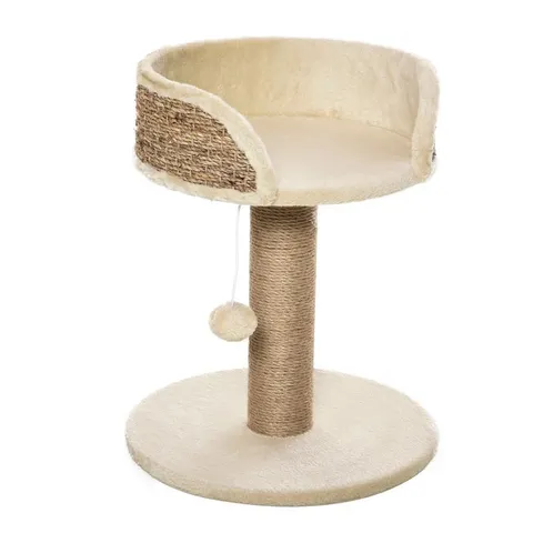 BOXED PAWHUT CAT TREE CAT SCRATCHING POST FOR INDOOR CATS KITTEN PLAY TOWER ACTIVITY CENTRE CLIMBING STAND WITH DANGLING BALL BEIGE (1 BOX)