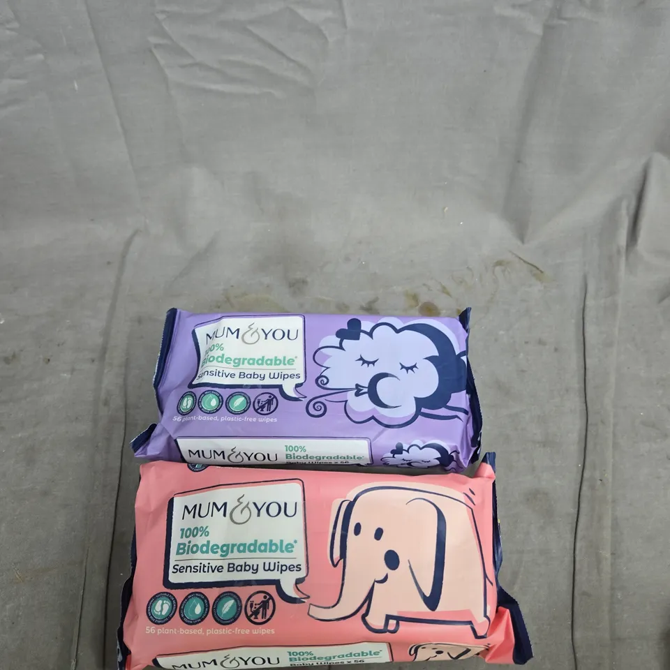 BOX OF APPROXIMATELY 12 PACKS OF MUM & YOU BABY WIPES 56 WIPES PER PACK