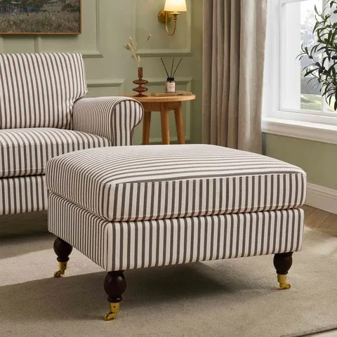 BOXED DUSK SICILY POUFFE - CHOCOLATE STRIPE (1 BOX)