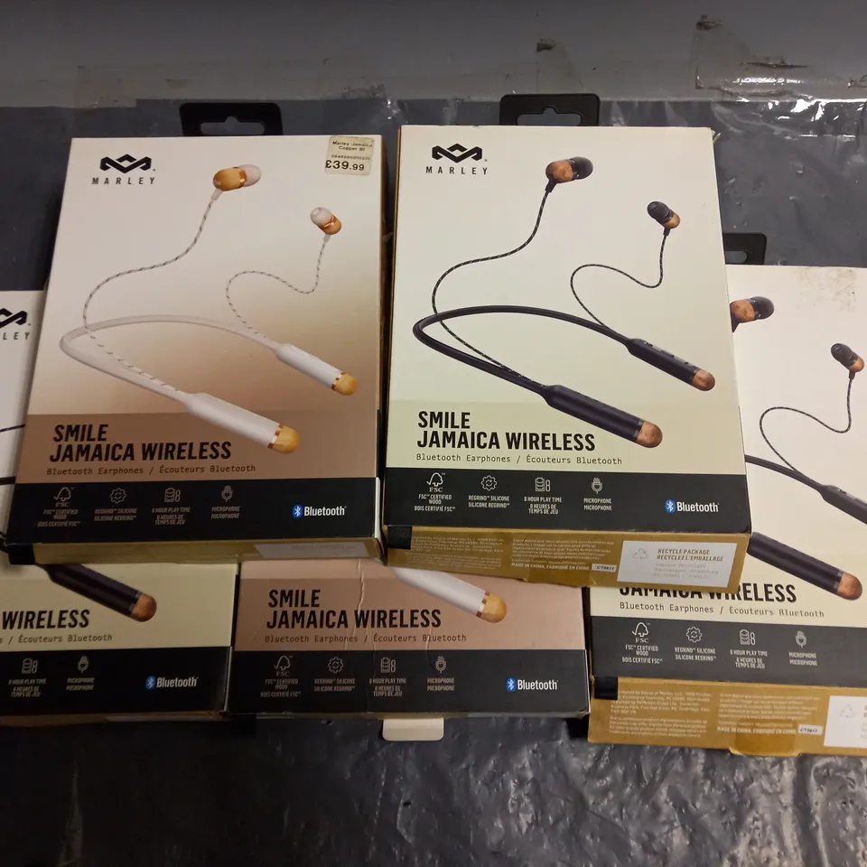 LOT OF 5 MARLEY SMILE JAMAICA WIRELESS BLUETOOTH EARBUDS