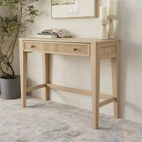 BOXED LINDLEY CONSOLE TABLE - OAK (1 BOX)